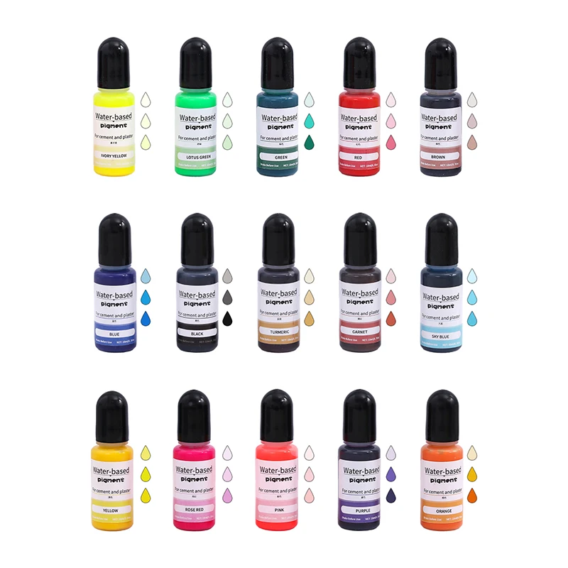 Maceta para colorear de cemento y yeso, pigmento de yeso en polvo, concentrado de Color, cemento de hormigón, molde de yeso, fabricación de joyas DIY, 10ml