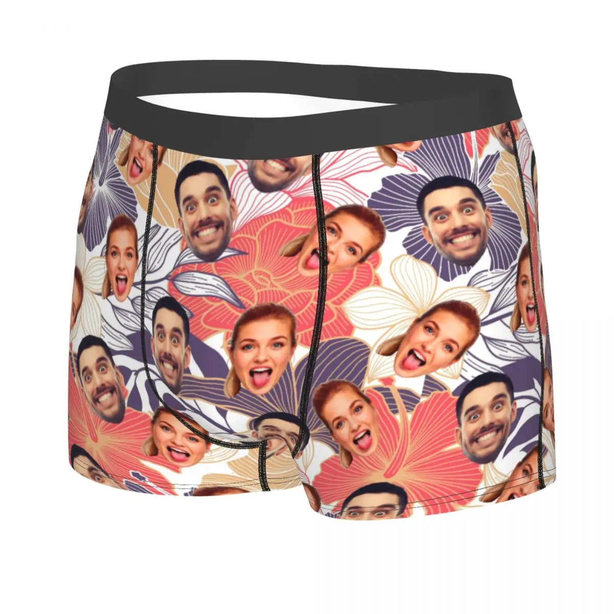 Personalized Custom Face Photo Boxers Briefs Male Stretch Underwear Valentine's Day Anniversary Gift For Husband Boyfriend