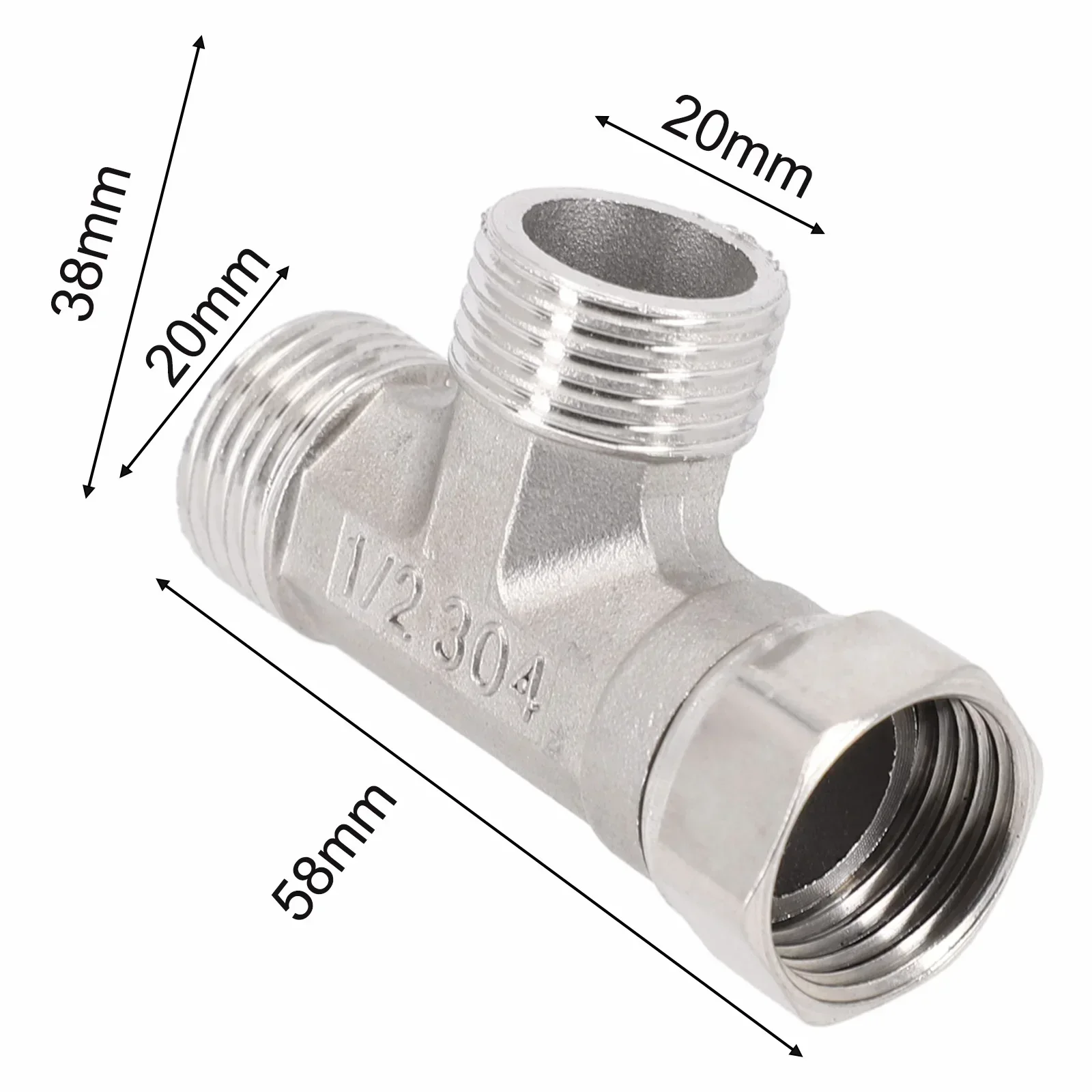 WC-Umstellventil aus Kupfer, T-Adapter, G1/2-Zoll-T-Ventil für Bad, Bidet, Sprühgerät, Duscharmatur, 4 Punkte, Kupfer, Dreiwege-Wasserrohr