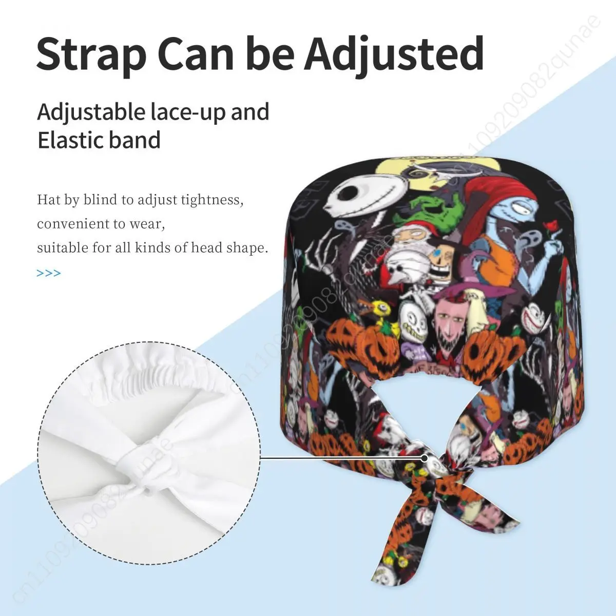 Benutzerdefinierte The Nightmare Before Christmas Arbeitskappe Chirurgische Hüte Jack und Sally Operationssaalkappe Operator Hüte Laborarbeitshut