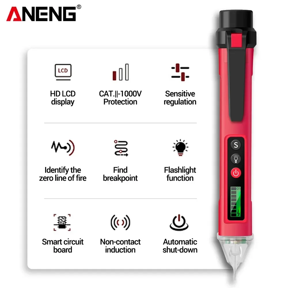 

Digital Voltage Detectors 12-1000V Volt Current Electric Test Pencil AC/DC Non-Contact Pen Tester Meter 2020 new tools