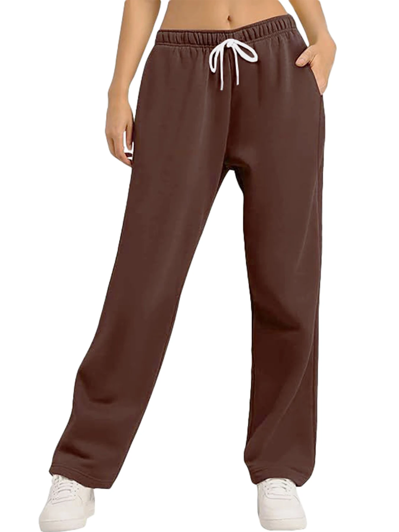 سراويل رياضية عابرة للحدود للنساء ، رباط فضفاض كاجوال ، جيب بحزام مستقيم ، الأوروبي ، أمازون ، الخريف والشتاء ، جديد #1