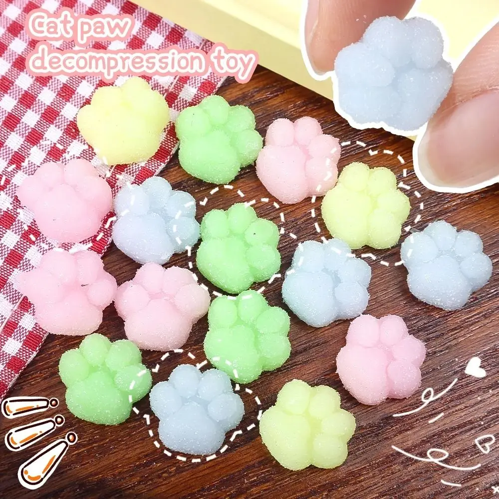 10 Uds. Nuevo Mini Pata de Gato TPR, palo para apretar, juguete de descompresión creativo antideslizante, regalo para bebés y niños, juguete transparente para pellizco de Pata de Gato