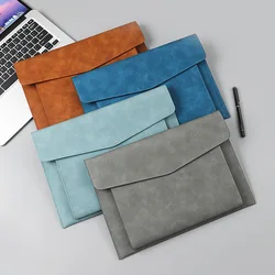 A4 Leather Document Bag, Large Capacity Business Briefcase, Waterproof Office Folder, Can Hold Laptop and Stationery