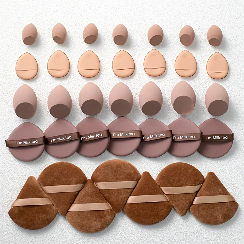 35-teiliges Make-up-Set – Mehrzweckschwämme für Fndn/Concealer, nass/trocken, latexfrei, für alle Haut, Cntr/Eye/Inner Crnr