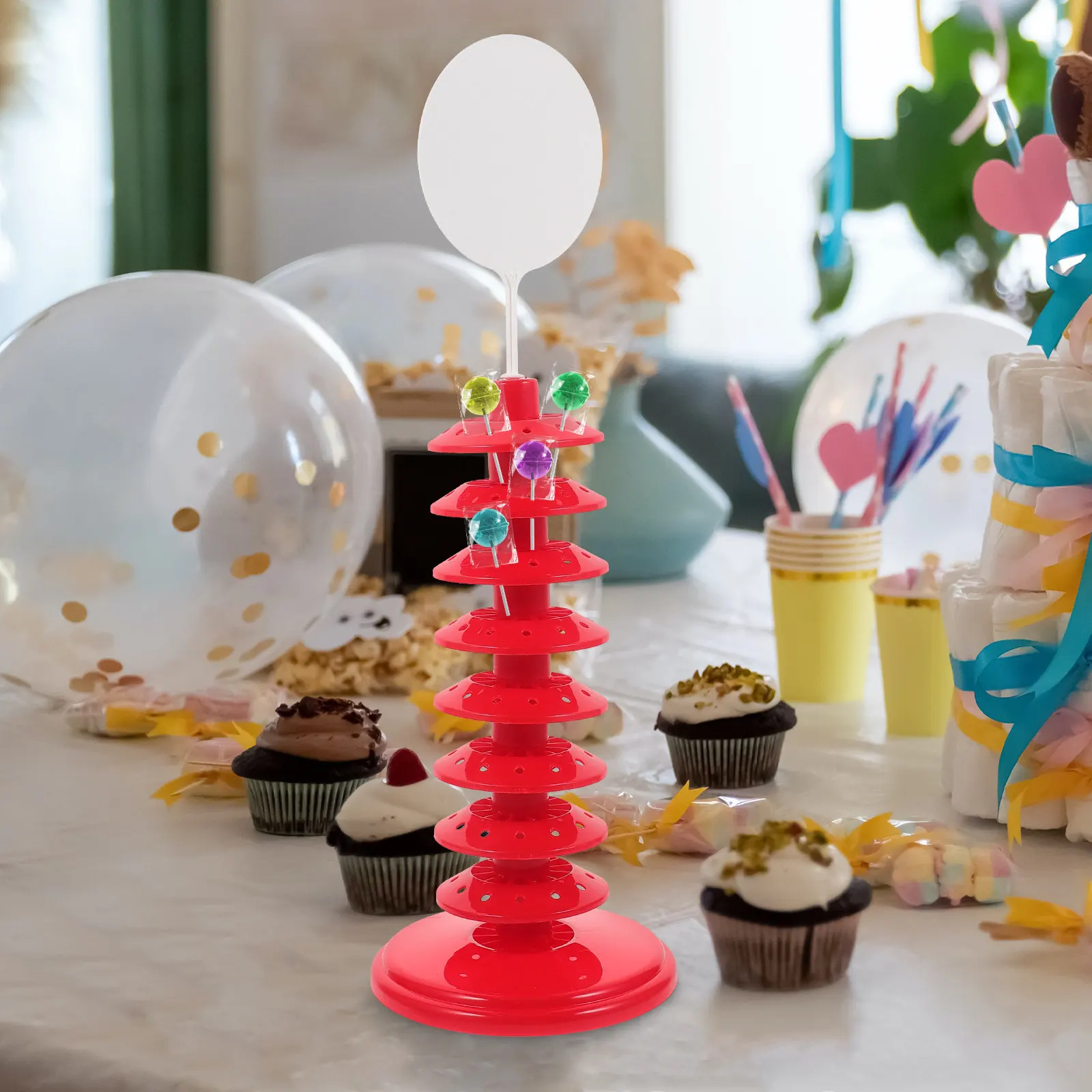 1pc Multi-Layer Lollipop Stand Reusable Pp Tabletop Display Rack For Cake Pops Marshmallow Storage Party Wedding Birthday Event