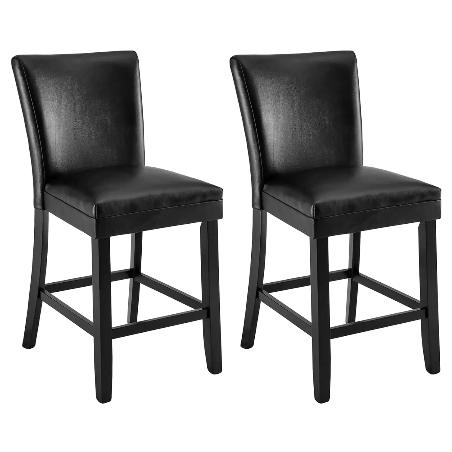 

Барный стул для высоких столиков, высота сиденья 25,6 дюйма, из массива дерева, с кожаной обивкой, черный, комплект из 2 штук, на заказ