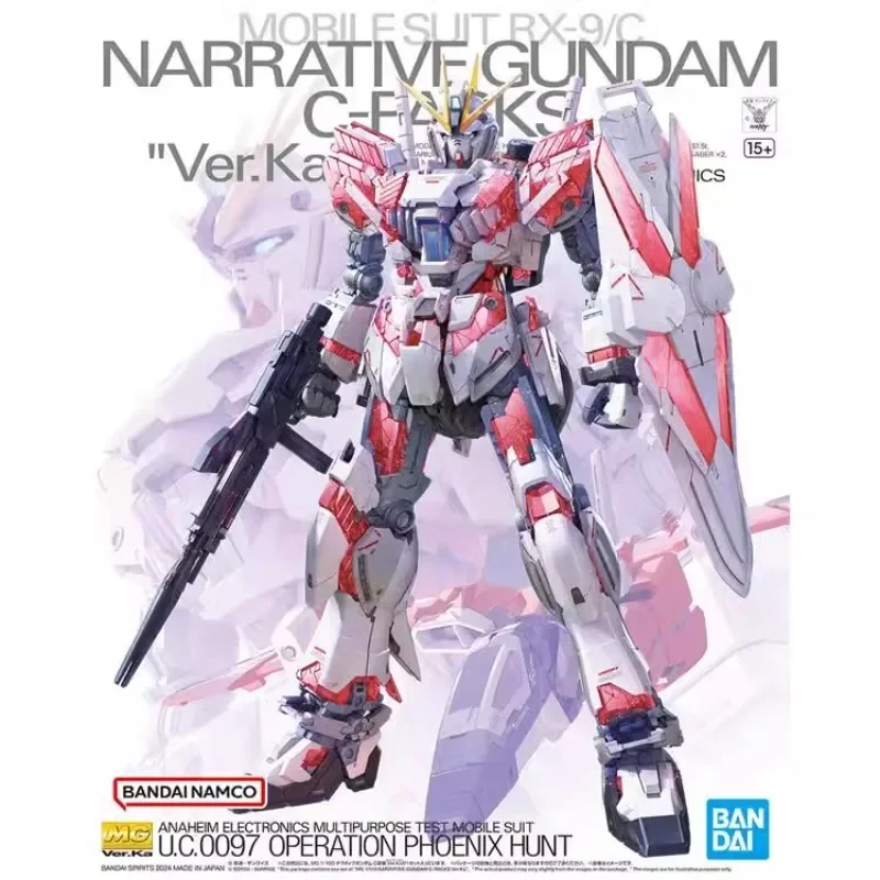 Spot Bandai Original GUNDAM Anime MG 1/100 Narrative NT Ver. Ka Action Figure Assembly Model Toys Collectible Gifts for Children