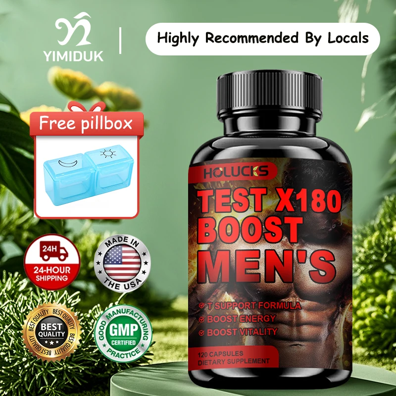 HOLUCKS Natural Male Test Booster Supplement, with Boron & Vitamin Blend, Support Vitality, Stamina, Endurance & Physical Vigor