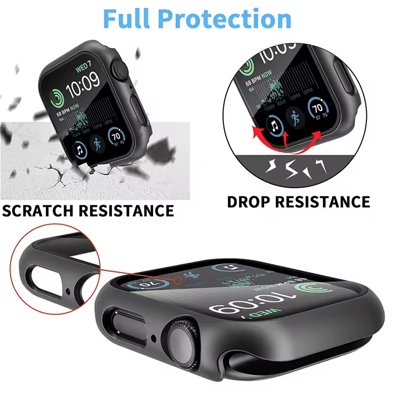 Glass+Cover For Apple Watch case 9 8 7 6 SE 5 iWatch Accessorie Screen Protector Apple watch serie 44mm 40mm 41mm 45mm 42mm 38mm - Image 3