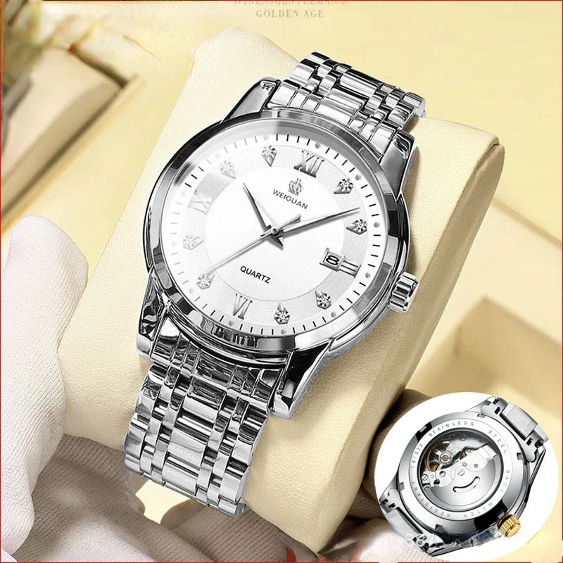 Mens Mechanical Watches Luxury Business Fashion Wristwatch Stainless Steel Waterproof Calendar Automatic Watch Reloj Hombre