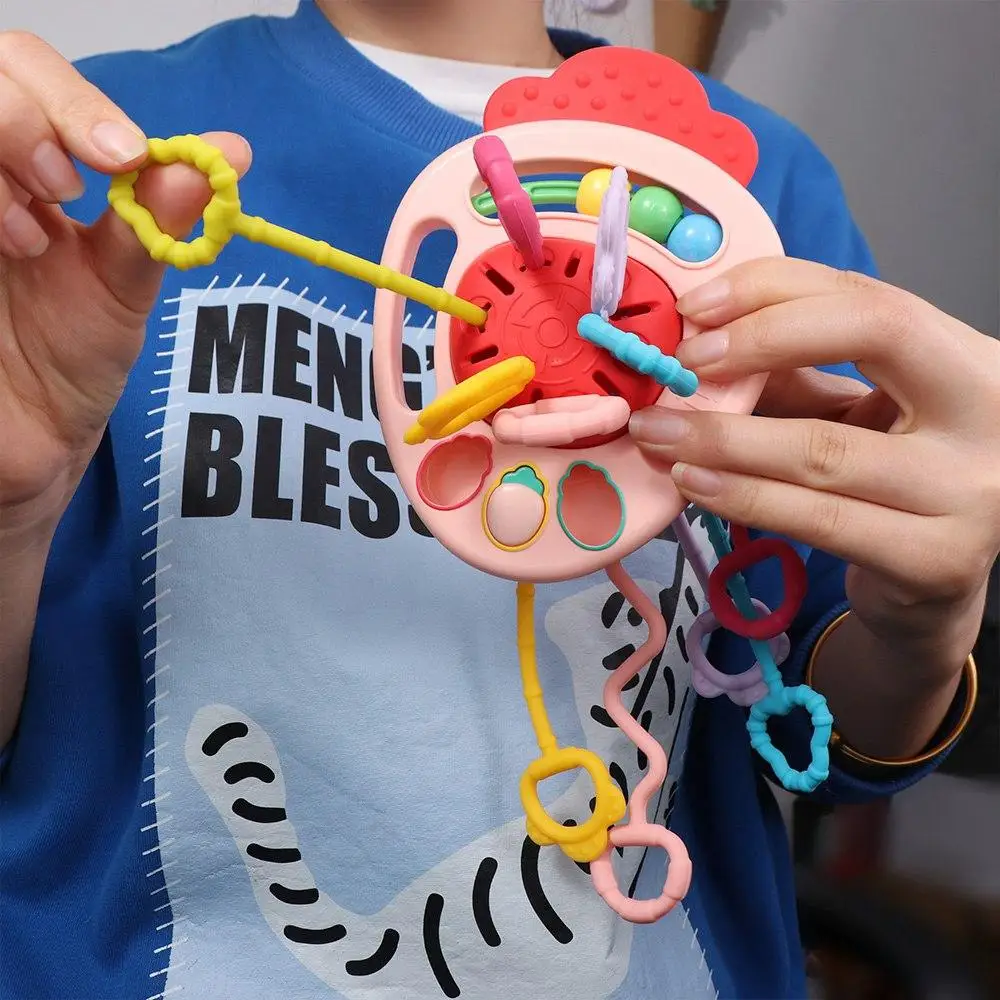 Cenoura bebê puxar corda brinquedo dentição brinquedo de segurança caranguejo montessori brinquedos sensoriais desenvolve cognitivo dedo agarrar treinamento crianças