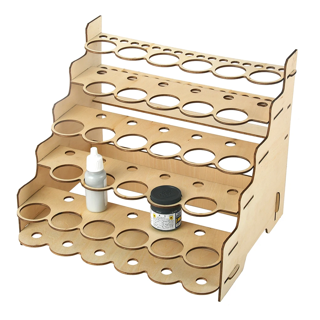 Model Verf Organizer Eenvoudige Houten Multi-Layer Handige Verf Container Diy Pigmenten Plank