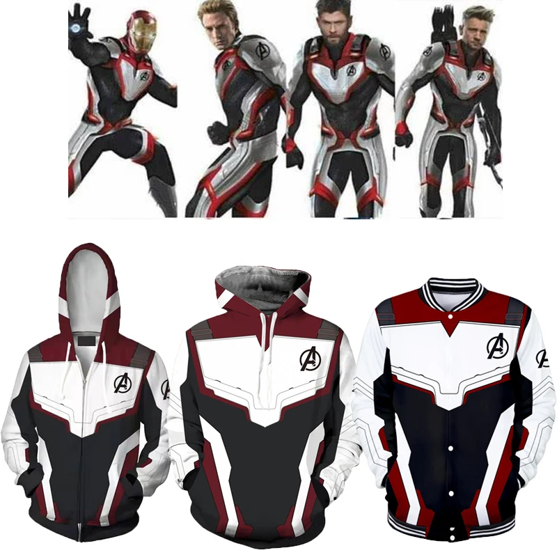 Endgame Hoodie Sweatshirt With Hat Mens Boys Cosplay Costumes Tony Stark Hoodies Jackets Long Sleeves Coats Hot Sale