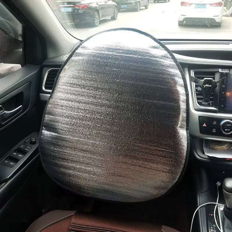 1PC Car steering wheel sunshade cover double sunscreen foldable heat insulation anti-scald cover interior parts Sun Visors