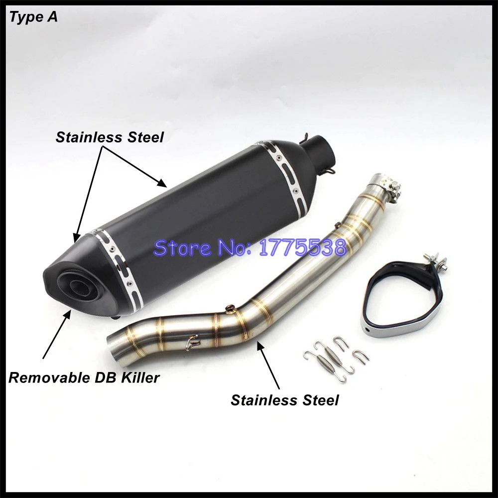 For Suzuki DRZ400 DRZ400S DRZ400SM Motorcycle Exhaust Escape Moto Muffler with Middle Link Pipe Carbon Fiber Motorbike Muffler