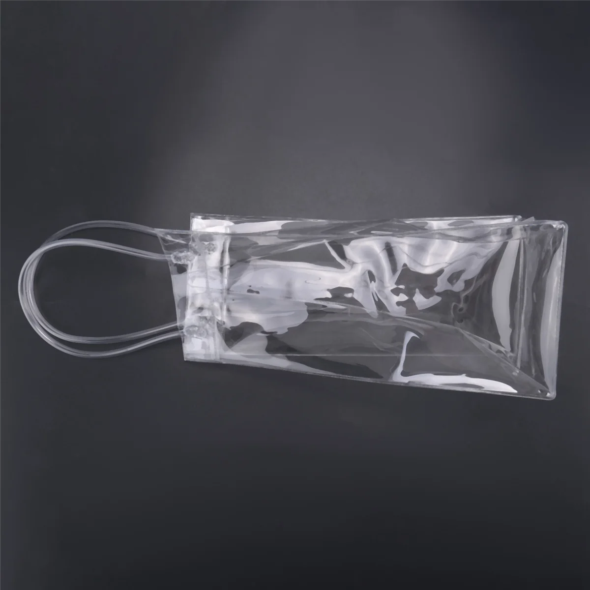 RIRI Confezione da 10 sacchetti refrigeranti per vino, sacchetti per il ghiaccio, sacchetti refrigeranti per bottiglie di vino portatili in PVC trasparente, sacchetti per il ghiaccio per champagne con manico