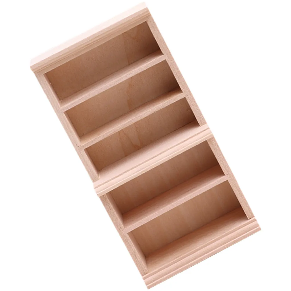 

Mini Bookshelf Wood Furniture Simulation Decoration Miniature Home Ornament Mini House Furnishings Tiny Wooden Bookcase