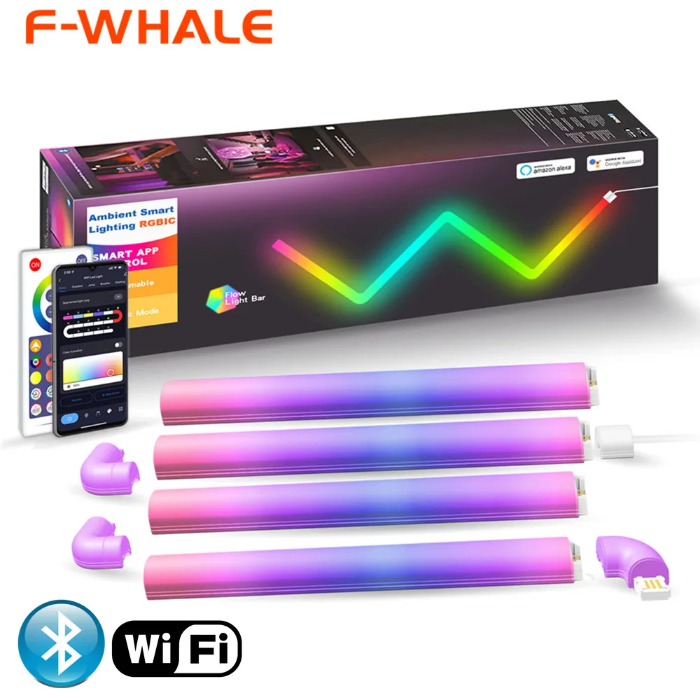 rgb smart wall led barra de luz controle app multicolorido musica sincronizacao faca voce mesmo atmosfera luz noturna tv quarto sala de jogos barra decoracao 01