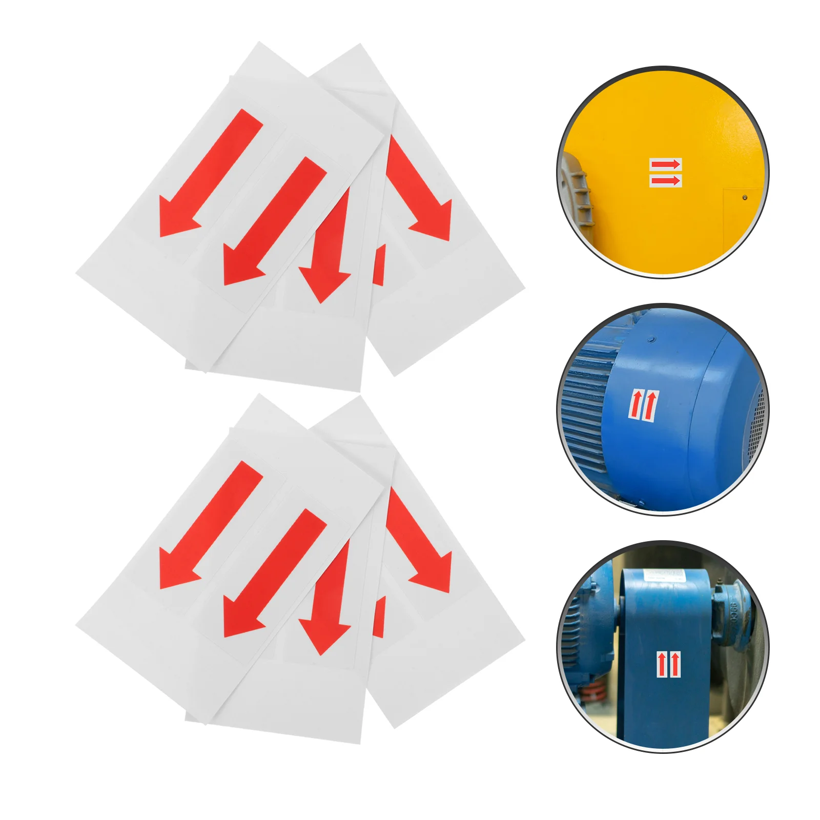 6 Pcs Identification Equipment Directional Arrow Signs Stickers Caution Prompt Decal