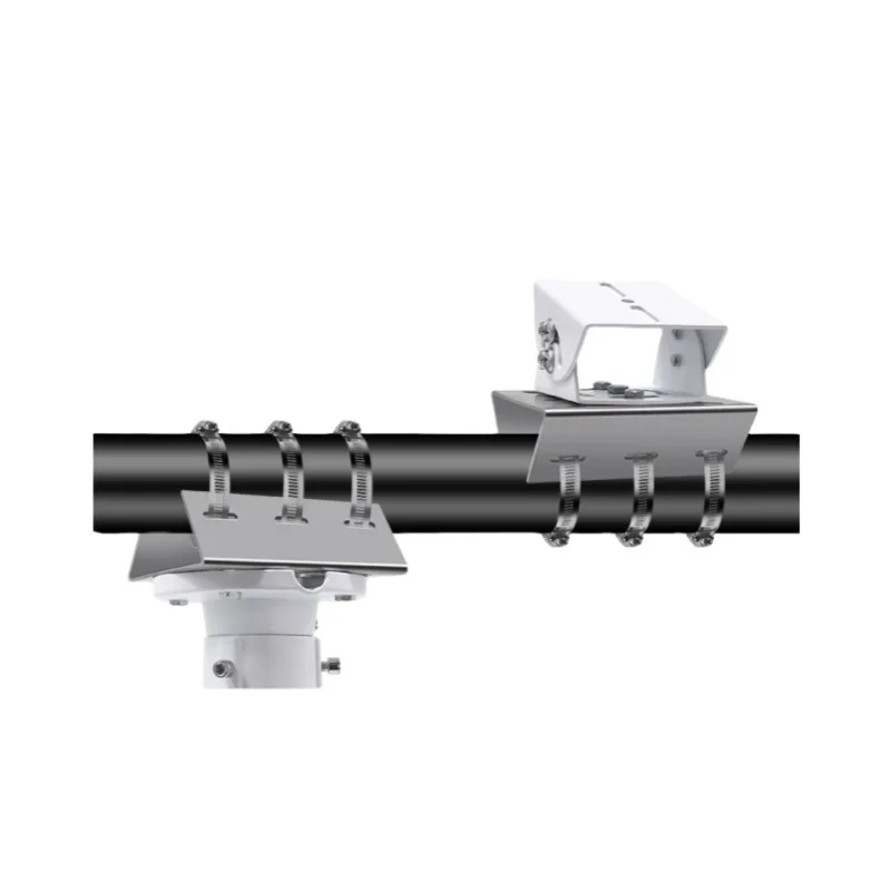 Outdoor Camera Bracket, Duckbill Pole Mount Adapter Plate, Crossbar Hoop Stand for CCTV Bullet Camera Vertical Pole Installation