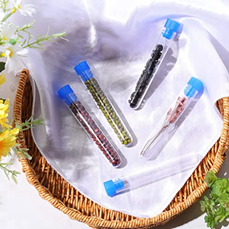 100 Pcs 15 Ml Plastic Test Tubes With Lids 16 X 100 Mm Clear Plastic Tubes With Capsvials For Science Experiments Bead