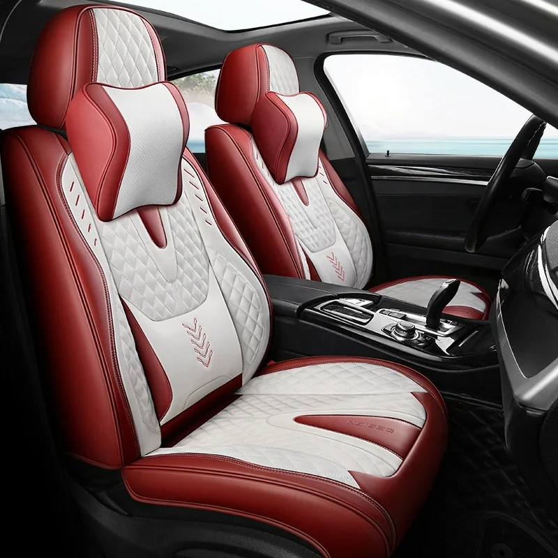 Black Leather Car Seat Covers For Alfa Romeo 147 Giulietta Stelvio Mito 156 Accessories