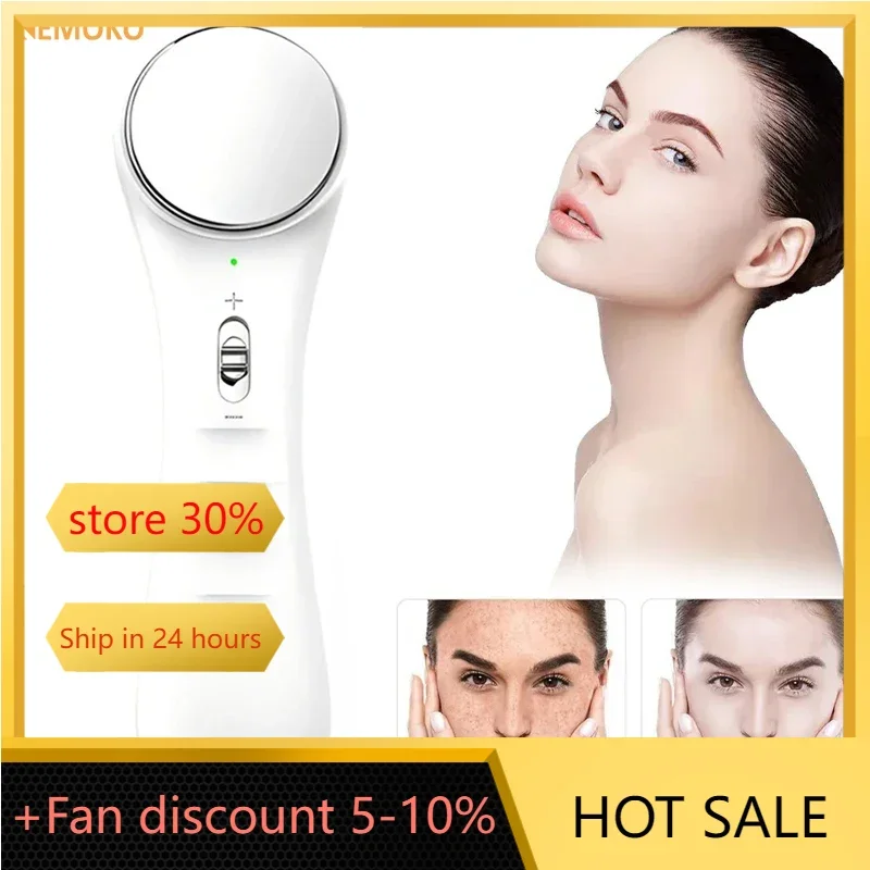 Woman Electronic Iontophoresis Anti-wrinkle Lifting Whiten Ionic Face Massage Facial Cleaner Portable Beauty Skin Care Device