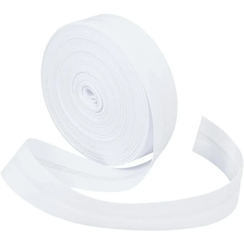 

10.94 Yards Single Fold Bias Tape 3/4 inch Wide White Bias Binding Tape Hemming Tape for DIY Garment Sewing Seaming Piping