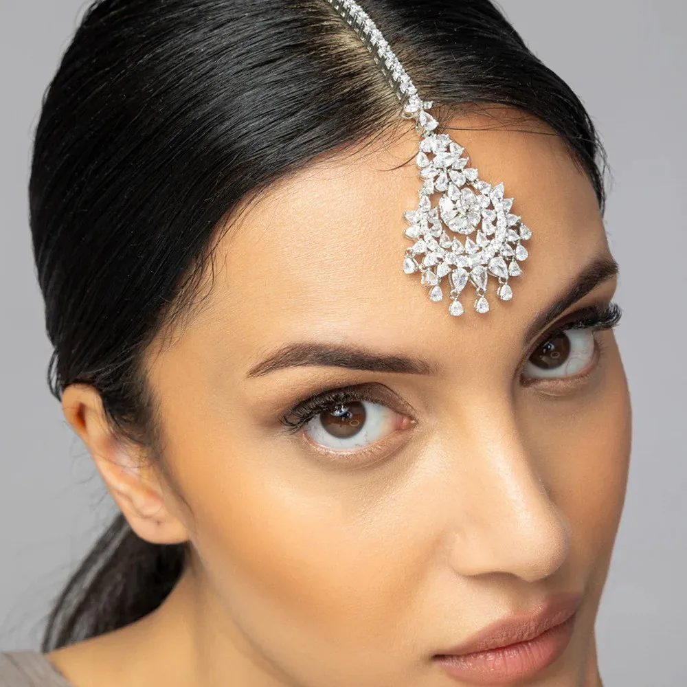

Украшение подружки невесты, аксессуары для платья, подарочные украшения, свадебная модная вечеринка, геометрический цветок, циркон, цепочка для волос, повязка на голову для невесты