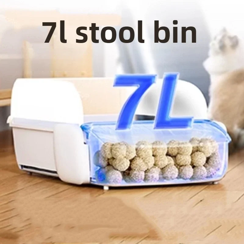 Fully Automatic Cat Bedpans Oversized Cat Litter Box Smart Cleaning Electric Shit Shovel Semi-enclosed Sandboxes for Big Cat