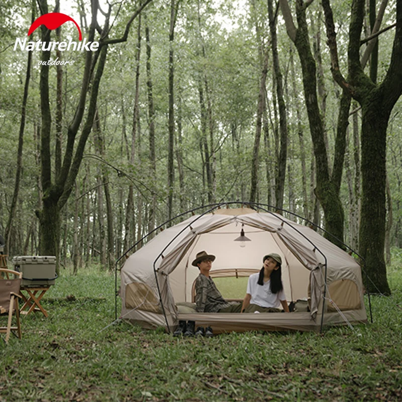 Naturehike MG Hexagonal Tent Outdoor Portable Family Hiking Windproof Waterproof Breathable Large Space 3-4 Person tourist tent