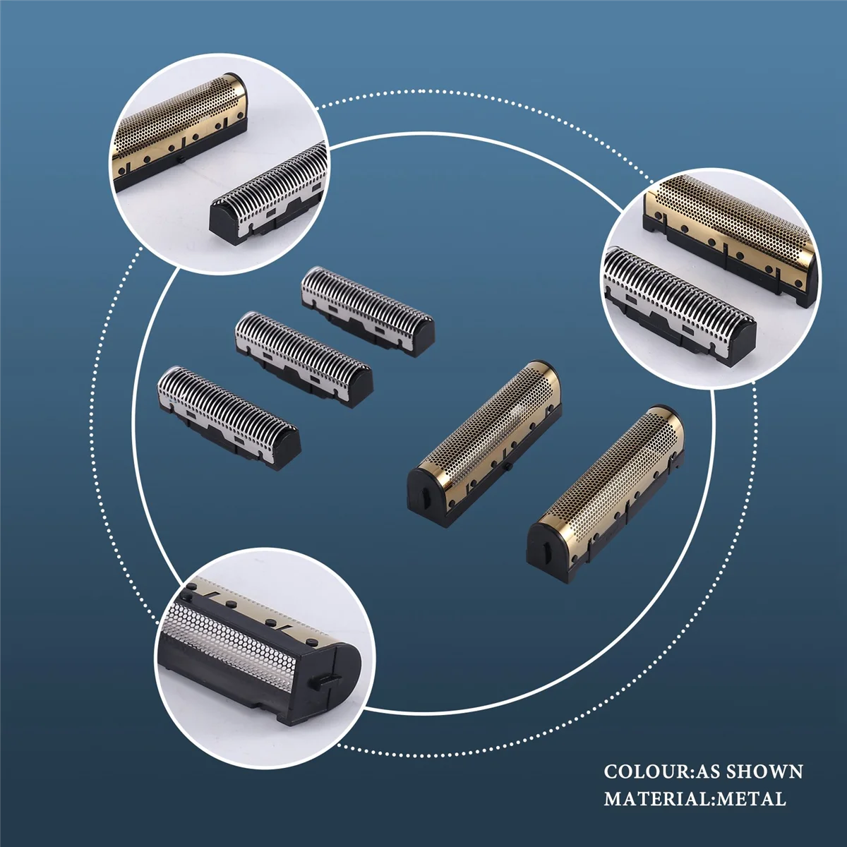 Lame per rasoi elettrici rete per coltelli in lamina dorata e testa di taglio adatta per KM-2026 KM-2028 galleggianti