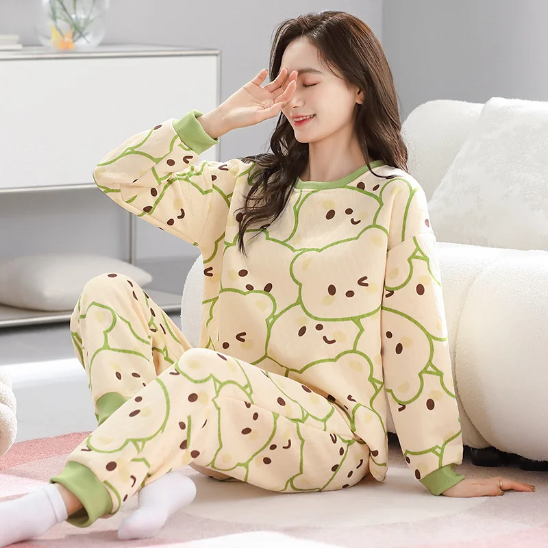 

Pajama Sets Valentines Day Women Woven Pure White Pinstripe Structured Fabric Breathable Weave Loose Comfort Button Front Long