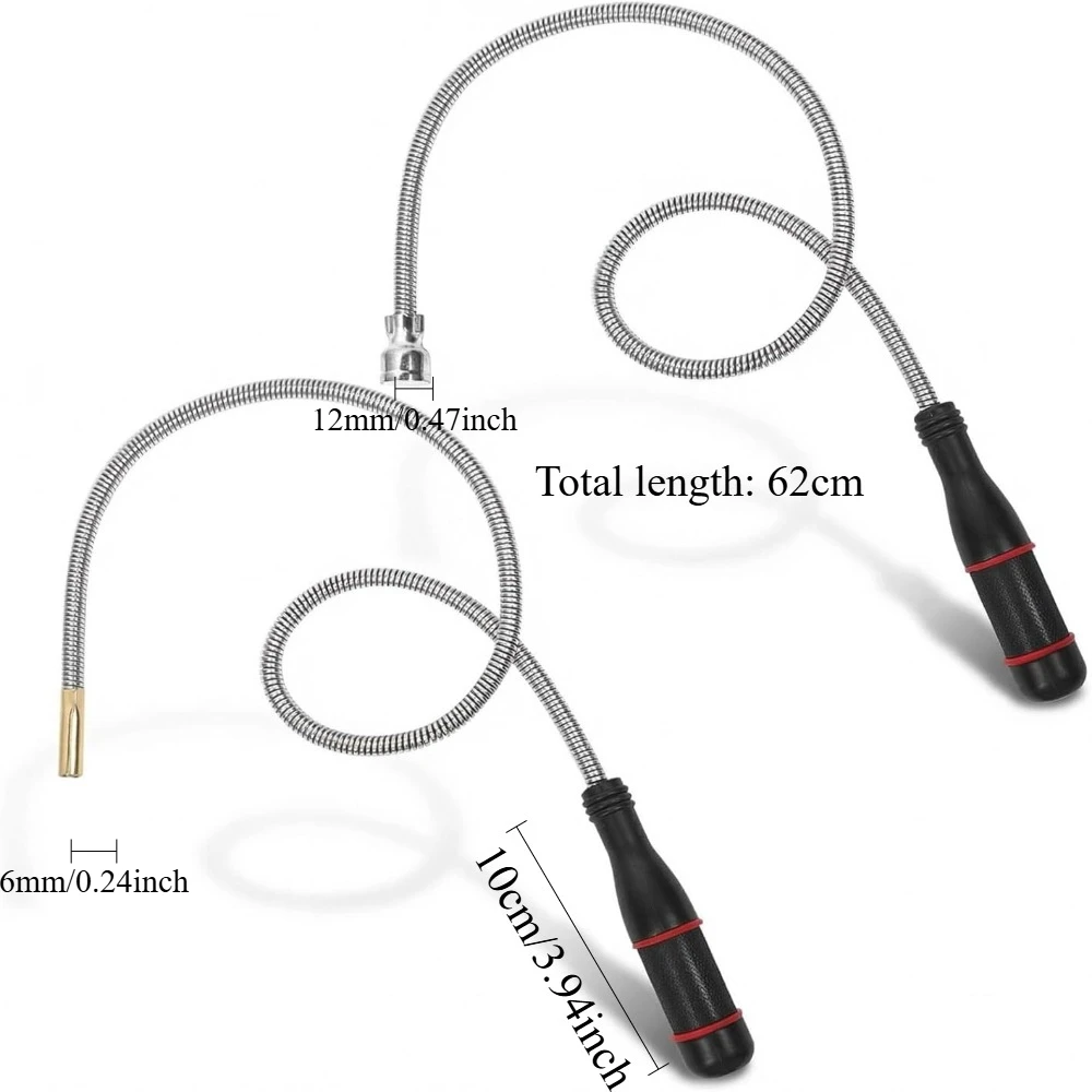 Telescopic Magnet Pick-Up Tool with Extended Reach for Hard-to-Reach Areas Metal Detector Grab Screws Nuts Bolts