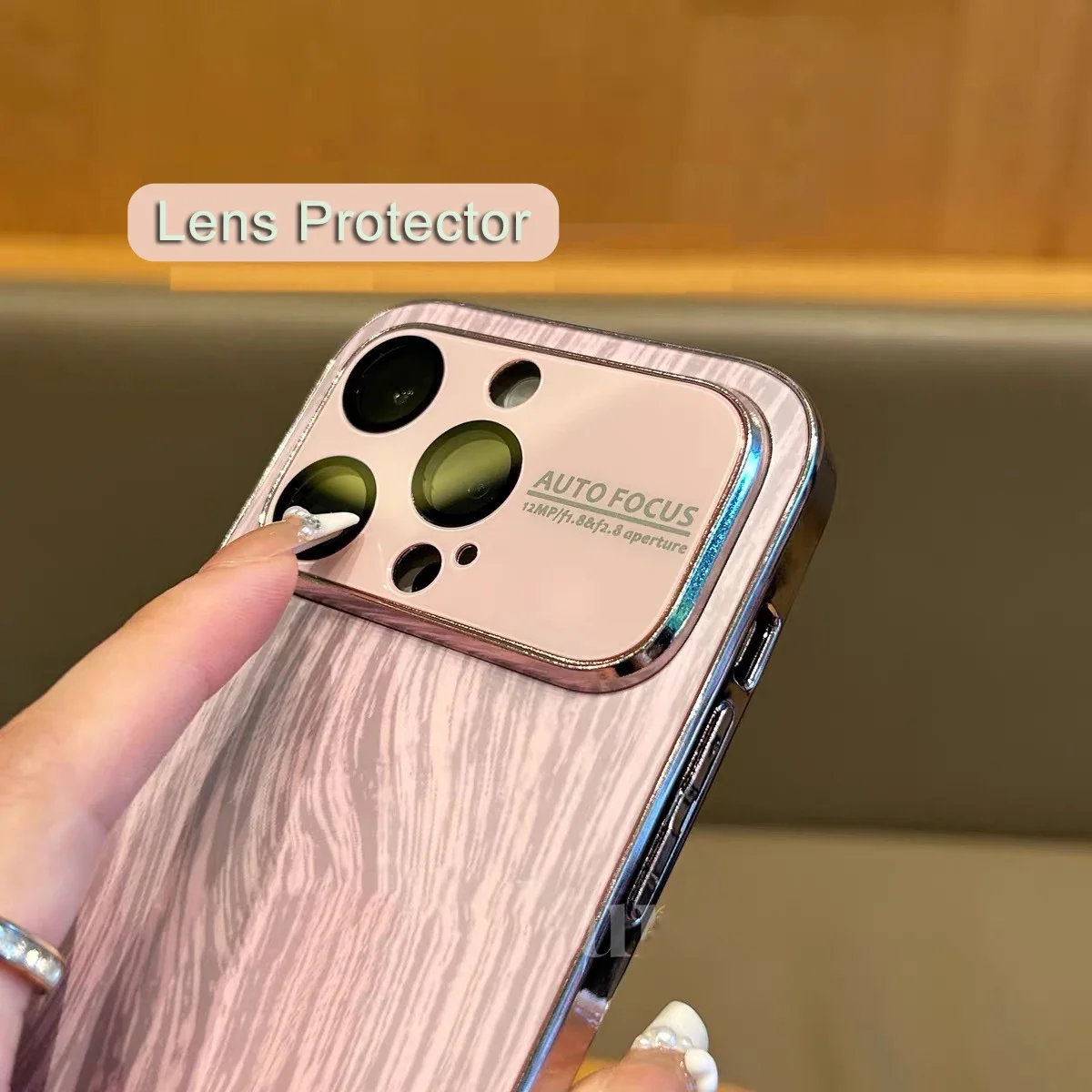 Роскошный чехол для телефона с деревянной текстурой и покрытием для iPhone 15 14 13 12 11 Pro Max Plus, чехлы, защита объектива, противоударный жесткий чехол