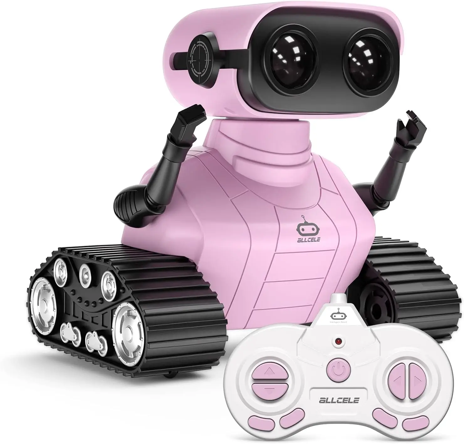 

ALLCELE Girls Robot Toy, RC Robot for Kids, Remote Control Toy with Music, LED Eyes, Gift for Children Age 3 Years and Up - Pink