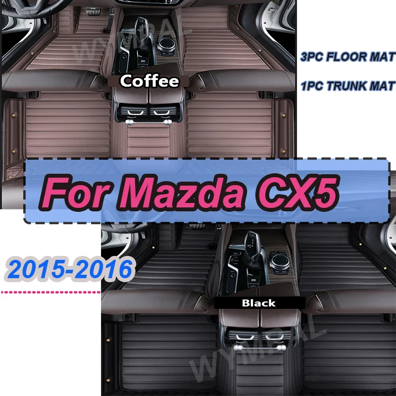 

РОСКОШНЫЕ кожаные автомобильные коврики на заказ для Mazda CX5 CX-5 2015 2016, детали интерьера, авто ковры, подушечки для ног, аксессуары