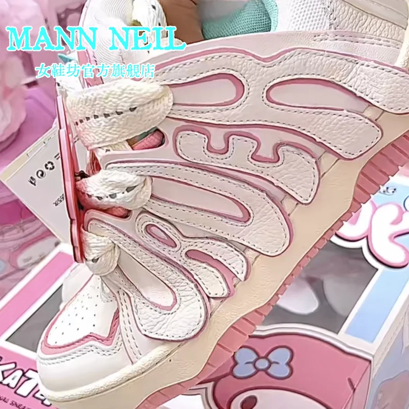 My Melody Anime Kawaii Sanrio أحذية للفتيات ، أحذية رياضية أنيقة ، كرتون لطيف Y2K قلب بناتي كاجوال ، هدايا جميلة