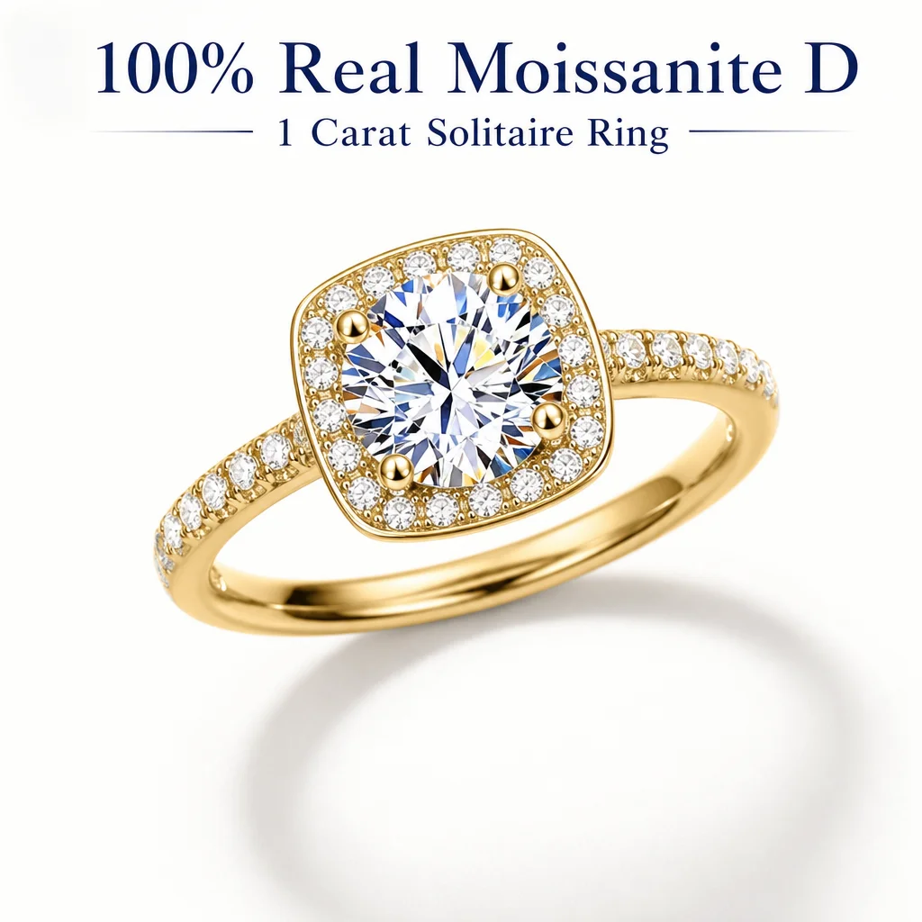Adjustable Rings Pass Diamond D VVS1 With GRA Certificate Moissanite Tester S925 Sterling Silver For Man Women Unisex As Gift
