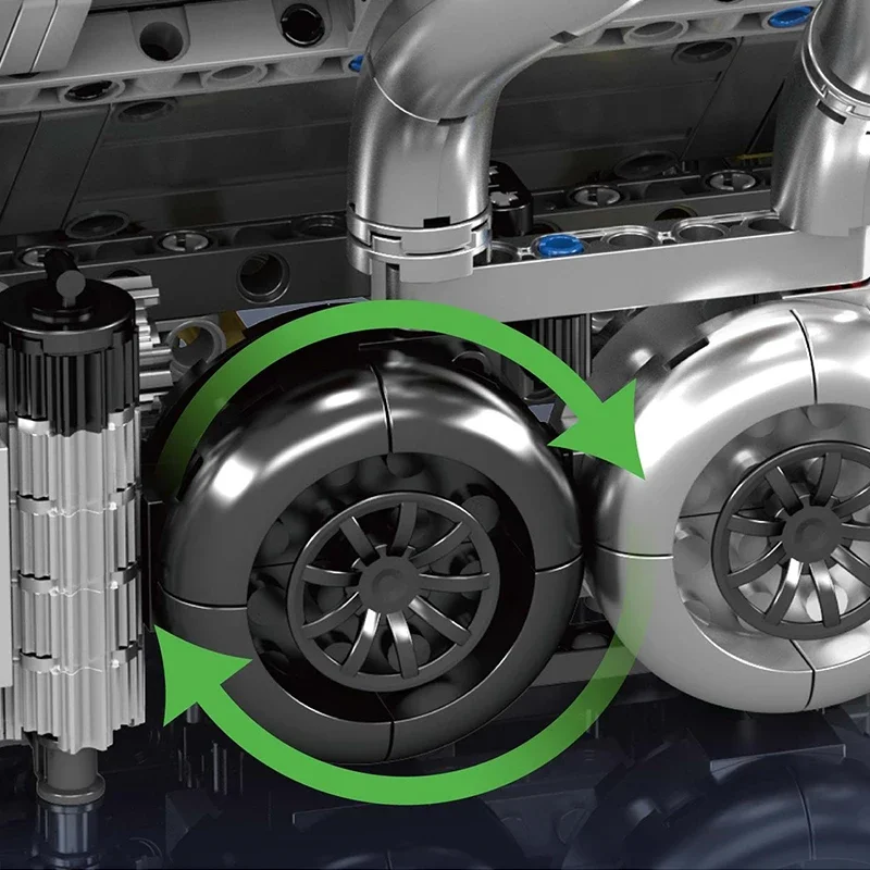 2024 pçs supercar w16 modelo de motor simulado caixa de velocidades blocos de construção montagem técnica tijolos brinquedos presentes ideais para crianças adulto