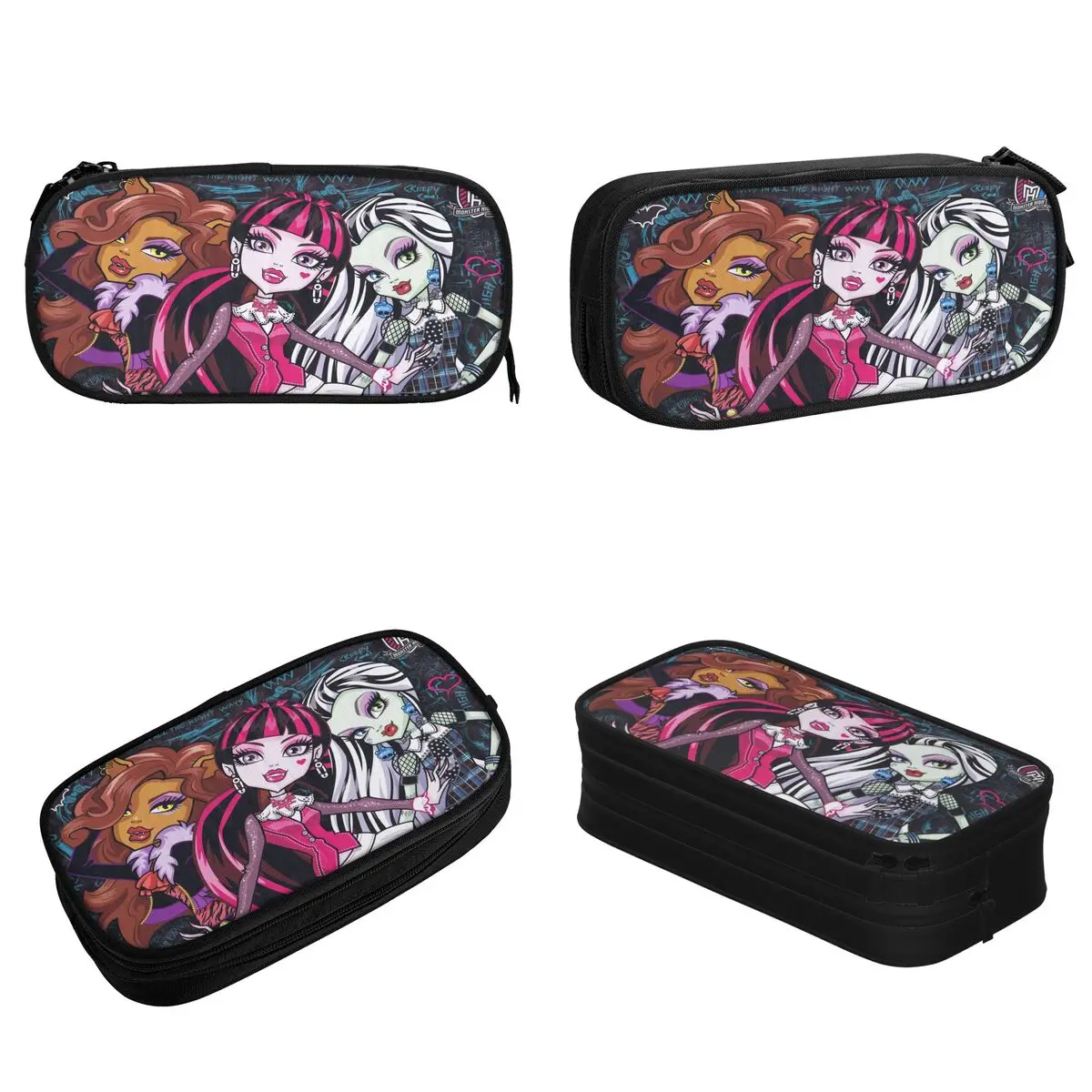 Imagem -02 - Kawaii Estojo Lápis Alto para Meninas Draculaura Monster Caixa de Caneta para Estudante Grande Bolsa de Armazenamento Material Escolar Papelaria