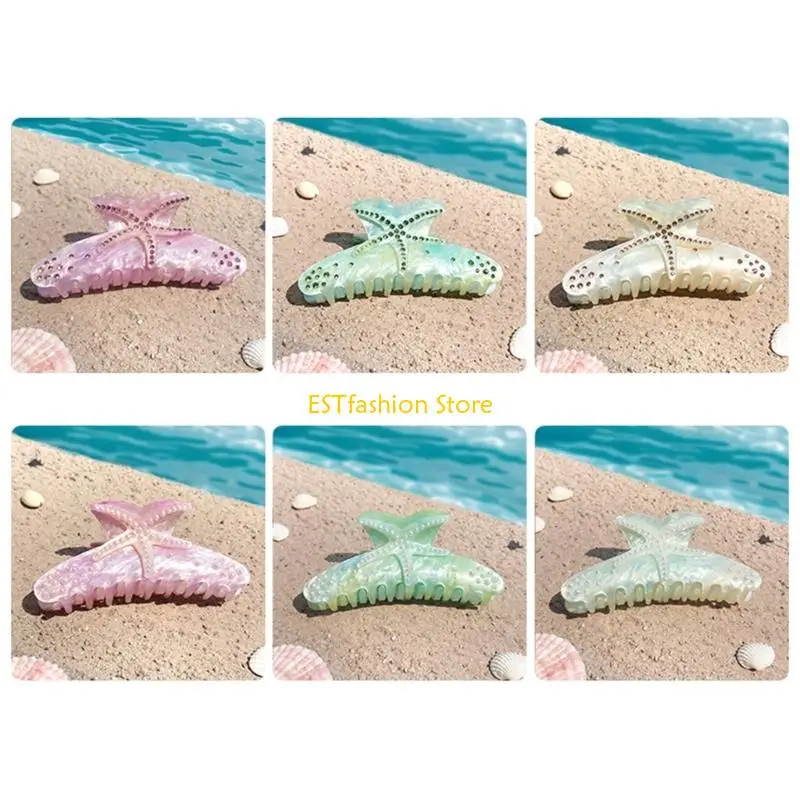 y5gc-大きなラインストーン装飾とヒトデヘアクリップ女性のための実用的なアクリルヘアアクセサリーパーティーに最適