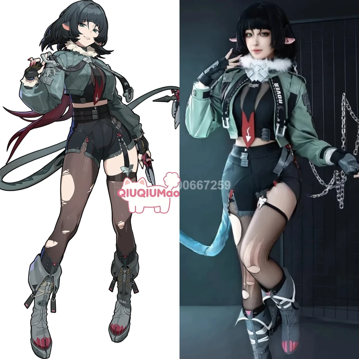 

Top Game Zenless Zone Zero Rat-thyren Cosplay Costume Anime Jane Doe High Quality Role Playing Outfit Wig for Women Comic Con