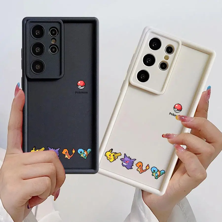 Cute Pixel P-Pokemons Case for Samsung Galaxy S26 Ultra S21 S25 S23 FE S24Ultra S24 Plus S25 Edge S22 S20FE Phone Cover