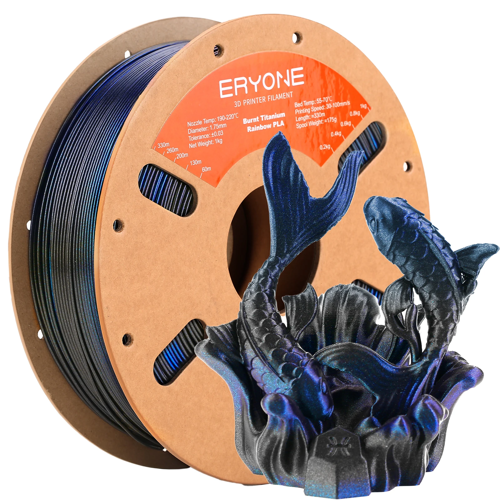 ERYONE 5KG Gebrande Kleur Regenboog PLA Filament 3D Print 1.75mm +/-0.03mm, Meerdere Kleuren Beschikbaar, 1kg/spoel