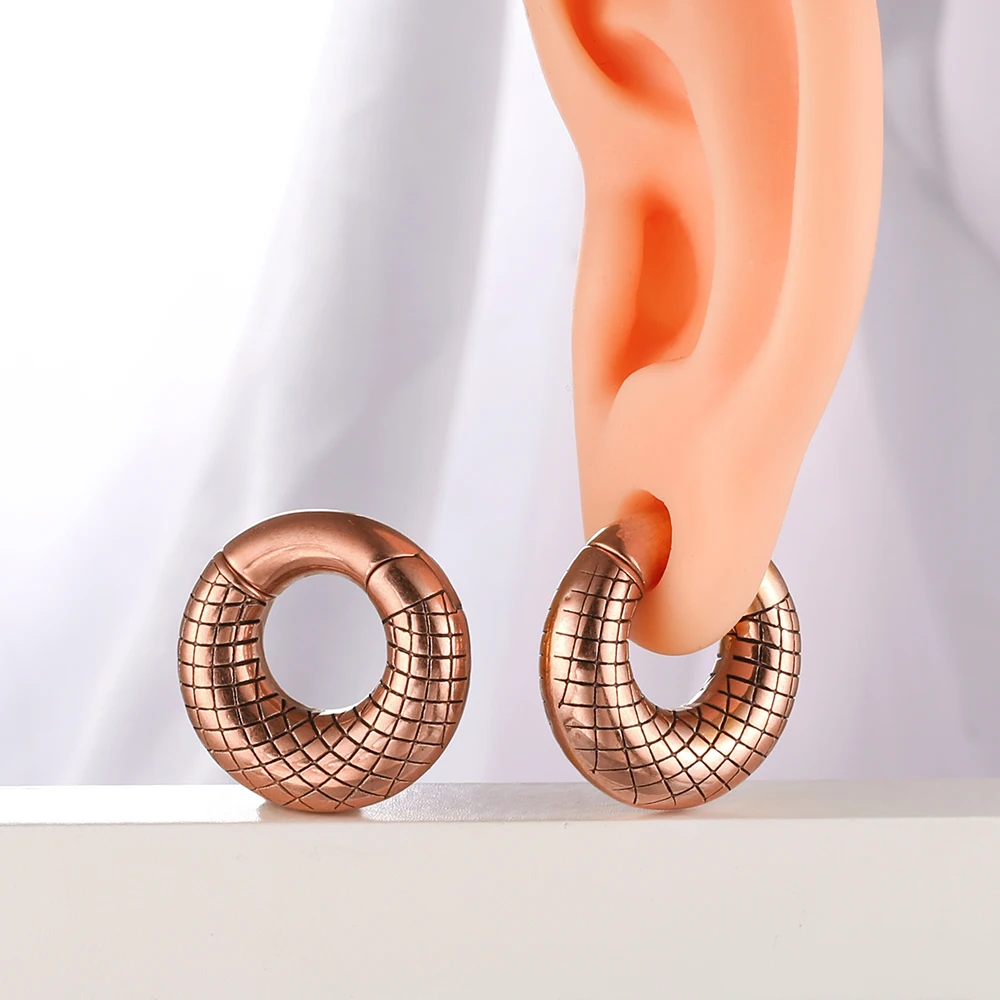 Giga 6mm Ear Hoop Stretcher Weights for Stretched Ears, 2g Stainless Steel 316L Ear Plugs Hanger Expander Body Piercing Jewelry