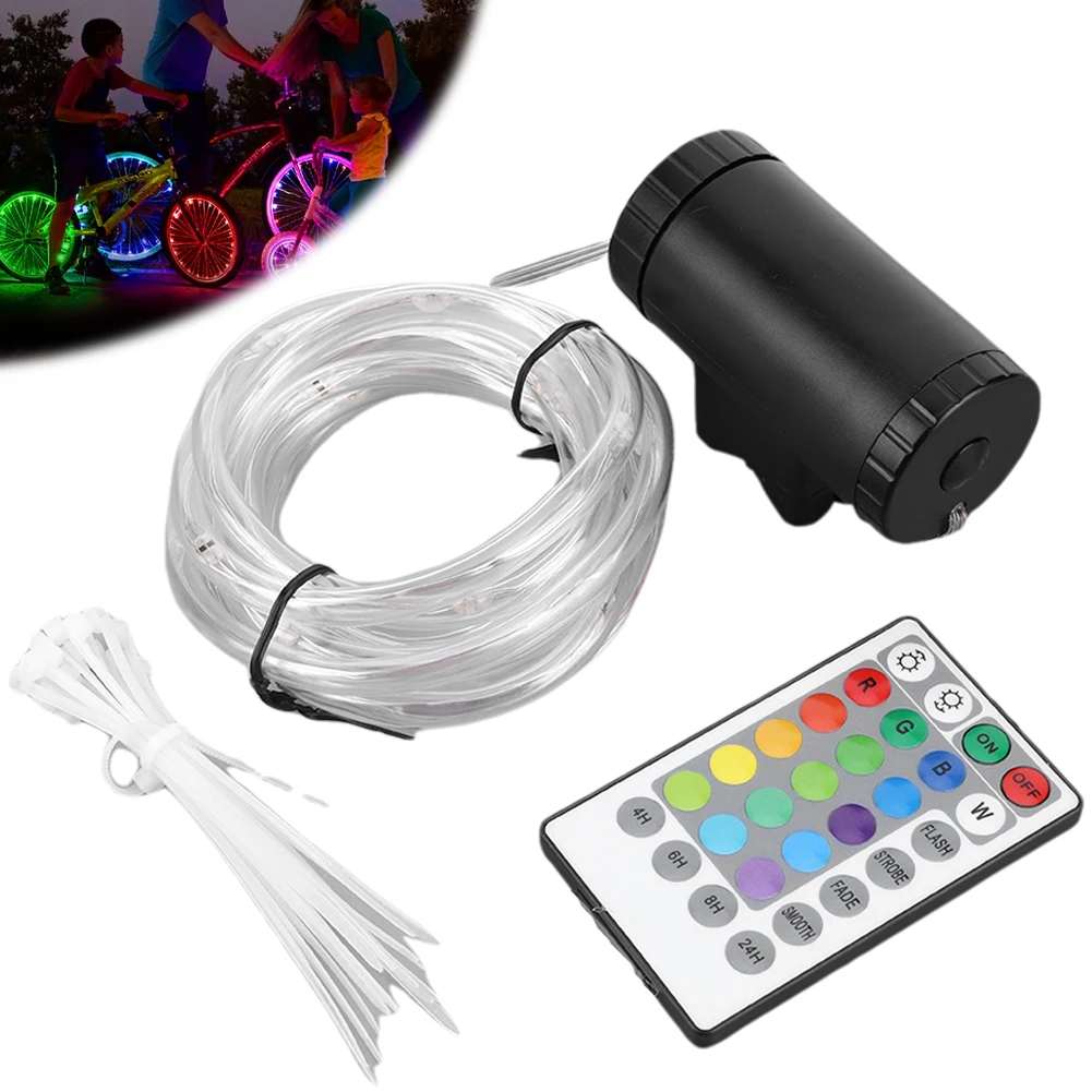 

Светодиодные фонари для велосипедных колес, водонепроницаемые, декоративные, предупреждающие, светящиеся полоски на шины, с пультом дистанционного управления, для детей и взрослых, для ночной езды