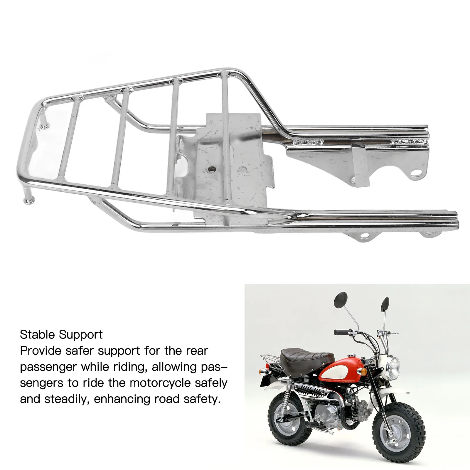 Rear Luggage Carrier Support Holder Easy Installation  Stainless Steel Motorcycle Rear Luggage Rack for Monkey Z50 Z50J