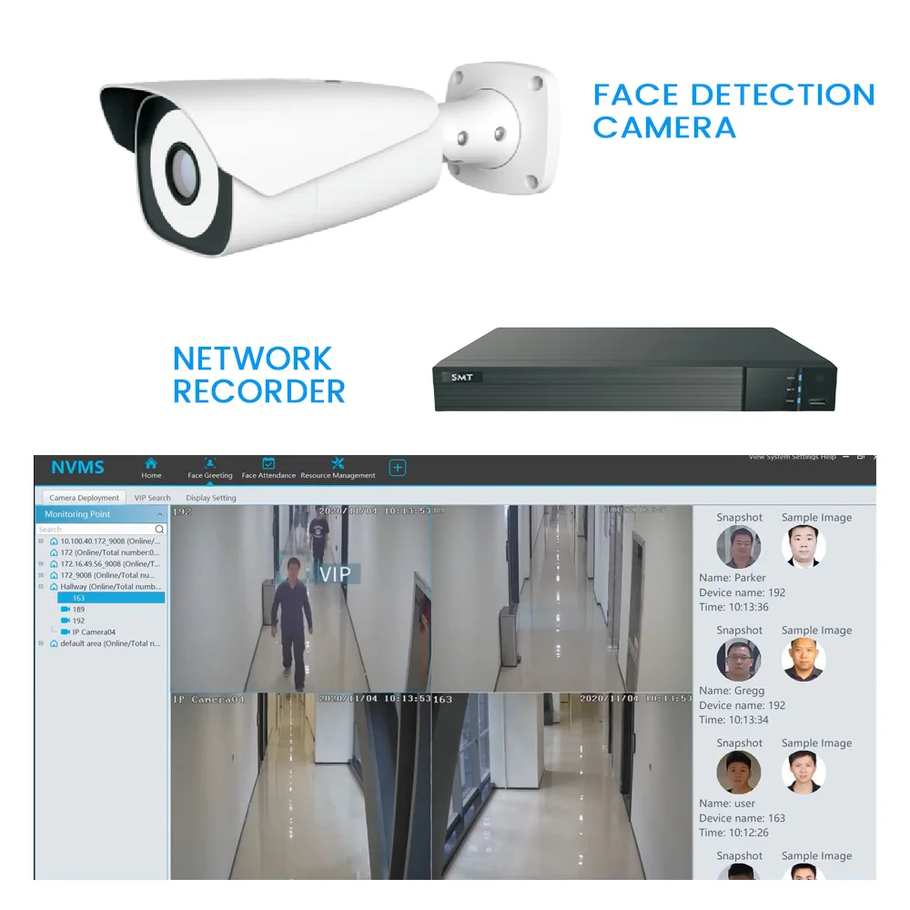 كاميرا AI للتعرف على الوجه بدقة 4 ميجابكسل و2 كاميرا Anpr مع مسجل شبكة AI 8CH NVR #6